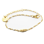 Les Tr&eacute;sors De Lily [R0258] - Disainterasest k&auml;ev&otilde;ru 'Boho' valgest kullast - 10x3 mm (sulg) valge