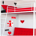 Les Tr&eacute;sors De Lily [L7714] &ndash; kleebiste leht  Ingel ja deemon  must punane (50x70 cm) punane