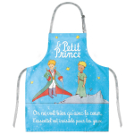 Le Petit Prince [Q8313] - Tablier enfant coton 'Le Petit Prince' bleu ciel (cape- &eacute;p&eacute;e) - 57x49 cm sinine