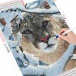 5D-teemantmaal, t&auml;is &uuml;mmargune Asnow Leopard teemantkunst, tikandid, loomade saabumine, kodukaunistus 20X30CM