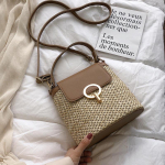 Yogodlns Casual Ketid &Otilde;lgest &auml;mbrikotid Naistele Suvine k&auml;ekott rotangist kotid Beach Lady reisiraha rahakotid ja k&auml;ekotid &Otilde;lakott 20x12x21cm