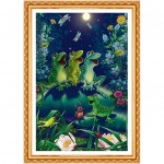 DIY t&auml;ispuur Teemantmaal Ristpistes Konn ja Dragonfly Rhinestone tikandid Kodukaunistuse kingitus 20X30CM