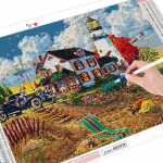 Full Drill Teemantv&auml;rvimine 5D Maja DIY Teemanttikandid Mosaiik Maastiku Ristpistes 20X30CM