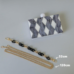 Uus moeaksessuaar naistele armas kott akr&uuml;&uuml;lsinine triibuline &otilde;htus&ouml;&ouml;gikott Naine pulma&otilde;htukott Trendikas peokott Siduri rahakott 17.5CM sinine