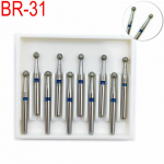 10 tk 1,6 mm hambaravi FG suure kiirusega puurid hambaravi hammaste poleerimiseks hambaravi labori BR-31 jaoks