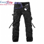Cozy Up Spring Meeste Karkassip&uuml;ksid Khaki Military Meeste P&uuml;ksid Vabaaja puuvillased Taktikap&uuml;ksid Paljud taskud Veekindlad Kulumiskindlad Vabaajap&uuml;ksid 28 must