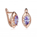 Roosa kullav&auml;rvi v&auml;rvi markiis l&otilde;igatud lilla roosa sinine vesikristall konks K&otilde;rvar&otilde;ngad s&uuml;nnikivi CZ Drop Dangle &otilde;&otilde;nsate lehtedega k&otilde;rvar&otilde;ngad lilla