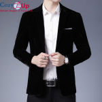 Cozy Up S&uuml;gisene sametist pulmakleit mantel Meeste bleiser jakk Mood vabaaja &uuml;likond jakkLava DJ meeste &auml;ribleiserid Veste kost&uuml;&uuml;m Homme 5XL must