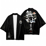 Suvine jaapani stiilis kassisamuraid kimono t&auml;navar&otilde;ivad meeste naiste kampsun Jaapan Harajuku anime r&uuml;&uuml; Anime riided vabaaja riietus XS must