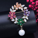 CMM elegantne kuldne lilleline AAA kuupmeetrist tsirkooniumoksiidist prossin&otilde;el mitmev&auml;rviline