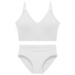 TERMEZY naiste &otilde;mblusteta rinnahoidjakomplekt Seksikas madala v&ouml;&ouml;kohaga p&uuml;ksikud, traadivabad bralette puuvillane fitness aluspesu &uuml;likond L(XL) valge
