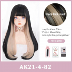 Tukk Parukas Pruun Must S&uuml;nteetiline Gradient Mitmev&auml;rviline Colorblock Parukas Lolita Parukas
