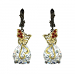 Mood Butterfly Water Drop Suur tsirkoon Naiste k&otilde;rvar&otilde;ngad Must kuld Ehted Peoehted Luksuslikud naisteehted must