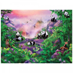3D-teemanttikandid ristpistega &uuml;mmargune kivimaal hiiglaslik panda Full Round 20x25CM