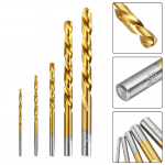 Vasakpoolne puur, 3,2/4,8/6,4/8,0/8,7 mm kuldne HSS