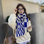 Ins Chessboard Checker veinipunane villane sall WomenS s&uuml;gisene ja talvine paksendatud soe silmkoeline sall &otilde;pilastele pehme ONE SIZE