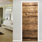 Retro puidust uksekleebis seinamaaling 3D Vision tapeet elutuppa DIY seinakleebised PVC vin&uuml;&uuml;list ukseplakat Kodukaunistus 90x200cm