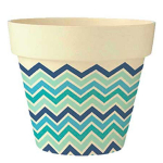 Les Tr&eacute;sors De Lily [Q6389] - Bambusest taimepott 'Boho' sinine roheline beež - 17x18 cm sinine