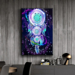 5D Teemantmaal Sinised unistuste tuulekellad Ristpistes Teemanttikandid Mosaiik Kunst Pilt kividest Dekoratiivkingitus Full Round 20x30cm