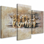 Kolmeosalise pildiga l&otilde;uenditr&uuml;kk Angel Beige Vintage 60x40 beež