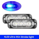 4 LED-vilguga k&uuml;lgmine hoiatustuli Strobe iluv&otilde;re vilkuv valgusriba Auto veoauto majakas merevaigukollane kollane valge valgusfoor 12V&ndash;24V 2 PCS