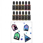 12 v&auml;rvi tindikomplekt, epoks&uuml;vaigu pigmentv&auml;rvid vedelad v&auml;rviv&auml;rvid 10 ml/0. Crystal Drop Glue