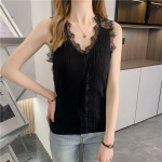 Suvised seljata seksikad &otilde;&otilde;nsad pitsist kootud pluusid naiste varrukateta soliidsed, &otilde;hukesed vabaaja s&auml;rgid, mood kontoris naiste topsid 25380 One Size