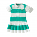 Laste seelik 2023 Laste suveriided Triibuline polokleit Armas t&uuml;drukute kleit 90cm roheline