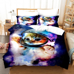 Kasside 3D-teemaline voodipesukomplekt, udusuletekk ja padjap&uuml;&uuml;r, 2/3 t&uuml;kki AU240 * 270 &uuml;lisuur pehme kodukaunistus UK Single 135x200cm