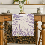 Lavendel kevadine lauajooksja Stiilne lihtne suvehooaja aastap&auml;eva p&uuml;hade k&ouml;&ouml;gilaua sisekujundus siseruumides ja v&auml;litingimustes 150x33cm59x13inch