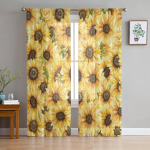 P&auml;evalilled &otilde;itsevad aed Lilled kardinakna t&uuml;ll elutuppa magamistuppa k&ouml;&ouml;ki &scaron;ifoonist l&auml;bipaistva akende kaunistused 1 PCS W100XH250cm