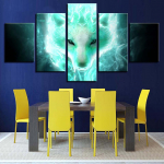 Roheline helevalge hundi avatari plakat 5 tk Moodne kodu seinakaunistus L&otilde;uend Pilt Kunst HD Prindimaal l&otilde;uendil elutuppa 20x35cm*2 20x45cm*2 20x55cm*1