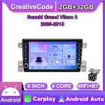 2 Din Androidi autoraadio multimeediumivideopleier Suzuki Grand Vitara 3 2005-2015 jaoks koos nupunupuga Carplay WiFi 2+32GB 2+32GB