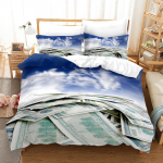 3D raha tr&uuml;kiga voodipesukomplekt USD mustriga tekikott padjap&uuml;&uuml;r 2/3 osa AU240 * 270 t&auml;ism&otilde;&otilde;dus dekoratiivne tekikate Baby 100x135cm