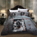 3D Pokeri Prindiga Voodipesukomplekt King Queen Mustriga Tekikott Padjap&uuml;&uuml;r Voodipesukomplekt AU King Suurus T&auml;issuurus &Uuml;hekordne/Kahekordne Voodi Kodu Kaunistus Baby 100x135cm