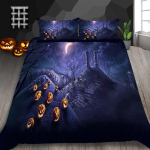 Halloweeni kodu voodipesukomplekt Pumpkin Lambi tekikott t&auml;issuuruses &uuml;he-/kaheinimesevoodi 2/3 osaga kodukaunistus Baby 100x135cm