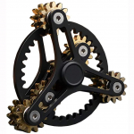 Puhast messingist Fidget Spinner hammasrataste &uuml;hendus Fidget Gyro m&auml;nguasja metallist isetegemise k&auml;sivurr mitme esmaklassilise laagriga (12 laagrit valge) 10.2x3.5cm must