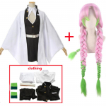Anime Demon Slayers Kimetsu no Yaiba Mitsuri Kanroji Cosplay Kost&uuml;&uuml;m Kimono Kisatsutai Seksikad Naiste Vormislikud Halloweeni riided L-(Suit+Wig)