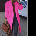 S&uuml;gis- ja talvine keskmine villane naiste mantel Multi Grain villane mantel XXXXL roosa punane v&auml;rv