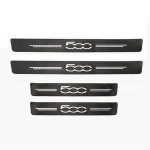 Car sticker carbon fiber decorative strip car door sill For Fiat Abarth 500 Abarth 124 Abarth 595 Car 4pcs For 500 gray