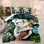 kemila 3D voodi Koala komplekt Varustus koos padjap&uuml;&uuml;ridega Kaheinimesevoodi voodipesu Pehmest mikrokiust voodipesukomplekt AU single 140x210