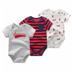 3 tk Beebidele poistele T&uuml;drukutele Romperikomplekt Puuvillane beebiriiete komplekt Suveriiete komplekt 0-12 kuu vanustele beebidele Multikas Armas Jumpsuit Pidžaama Body Vasts&uuml;ndinu komplekt 0-3Months