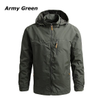 Moodne veekindel jope vihmamantel Meeste spordir&otilde;ivad kapuutsiga v&auml;listingimustes Soft Shell jakk Vihmajope S armee roheline v&auml;rv