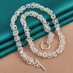 925 Sterling h&otilde;bedane mitme r&otilde;ngaga kaelakee naistele pulmapeo moes v&otilde;luv ehted 45cm