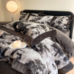 Winter Class A tipptasemel tindimustriga k&uuml;&uuml;liku pl&uuml;&uuml;sist neljaosaline komplekt piimasametist voodilina ja tekikate paksendatud korallsametist 1.2m bed sheet model-3PCS