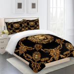 Luksuslik br&auml;ndi Lion Black Design Baroque King Queen T&auml;is voodipesu komplektid &Uuml;he kaheinimesevoodi tekikott ja 2 tk padjakate 135x200 cm
