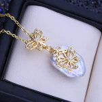 LSOOYH naturaalsed magevee suured barokkp&auml;rlikeed naistele t&uuml;drukutele klassikalise kullav&auml;rvi geomeetrilise ripatsiga s&uuml;nnip&auml;evakingi ehted A valge