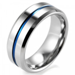 SHARDON Loop, &otilde;huke sinine soon, 8 mm, 6 mm k&otilde;rgpoleeritud volframkarbiidist kihlas&otilde;rmus meestele, mugav sobivus 7