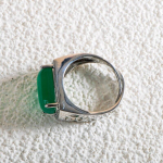 POMOiii tsirkoonist roheline ruudukujuline &otilde;&otilde;nes roheline kaltsedoon, muudetava suurusega uhke meeste s&otilde;rmus peene temperamendiga ehete suurus juubelipidu Resizable roheline