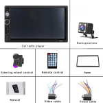 7-tolline HD-m&auml;ngija MP5 puutetundlik ekraan Bluetooth-multimeediumiga USB 2din autoraadio peegellingiga auto varumonitor with  LED camera